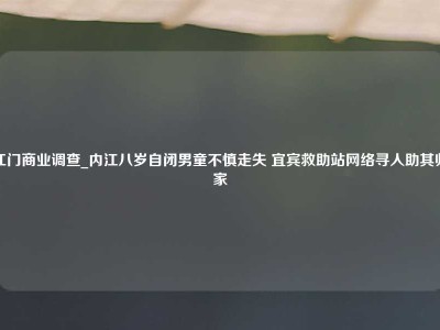 江门商业调查_内江八岁自闭男童不慎走失 宜宾救助站网络寻人助其归家